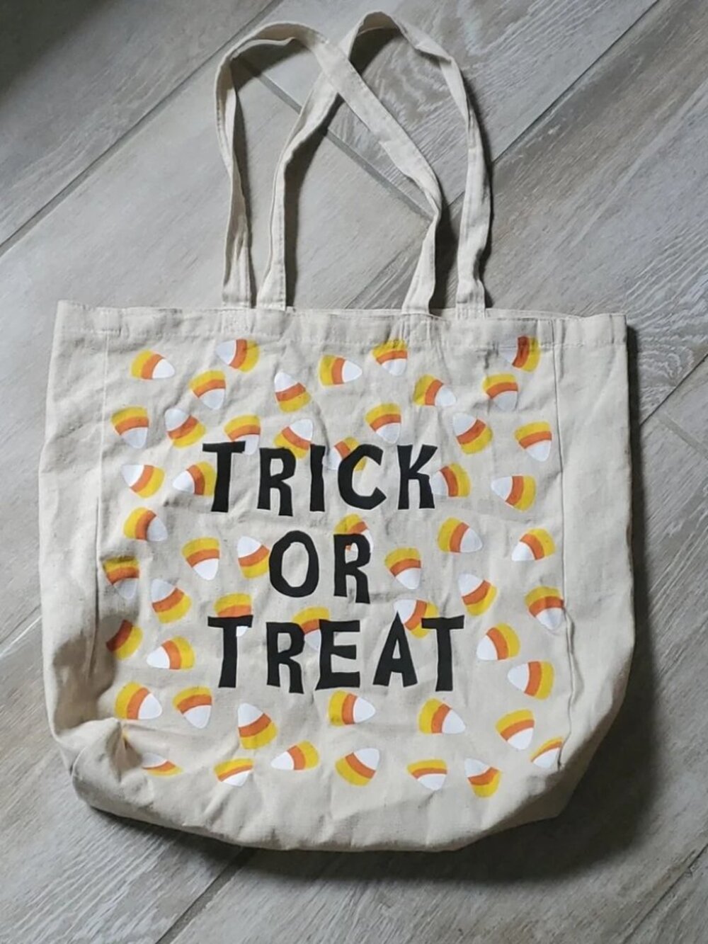 Spirit of Halloween Trick or Treat Candy Corn Canvas Tote Bag